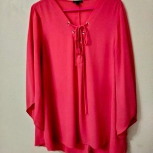 2x Coral Tie Top